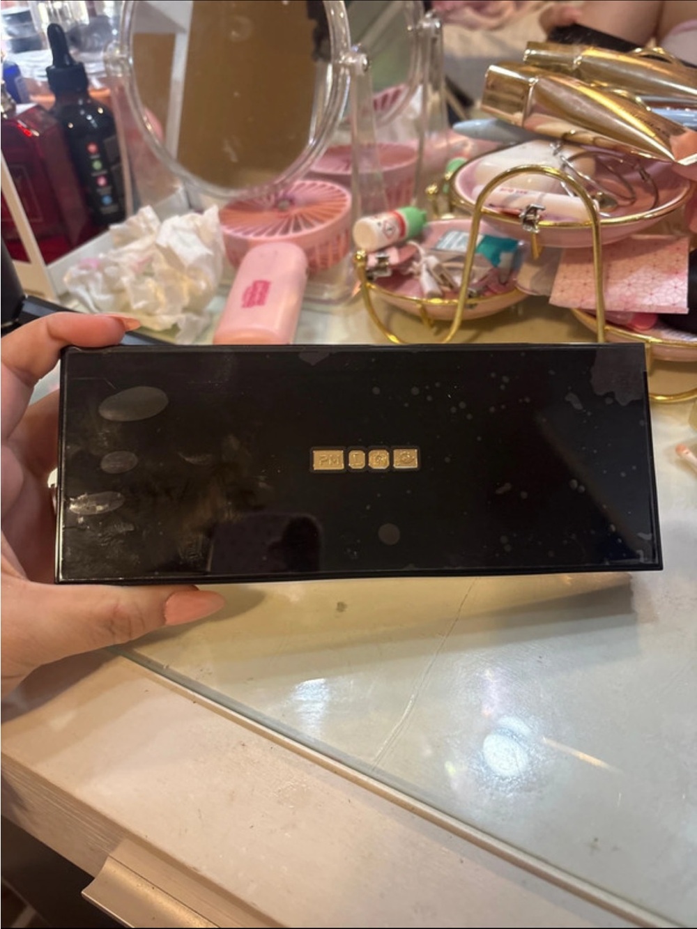 Pat McGrath Black Makeup Palette with Gold Emblem
